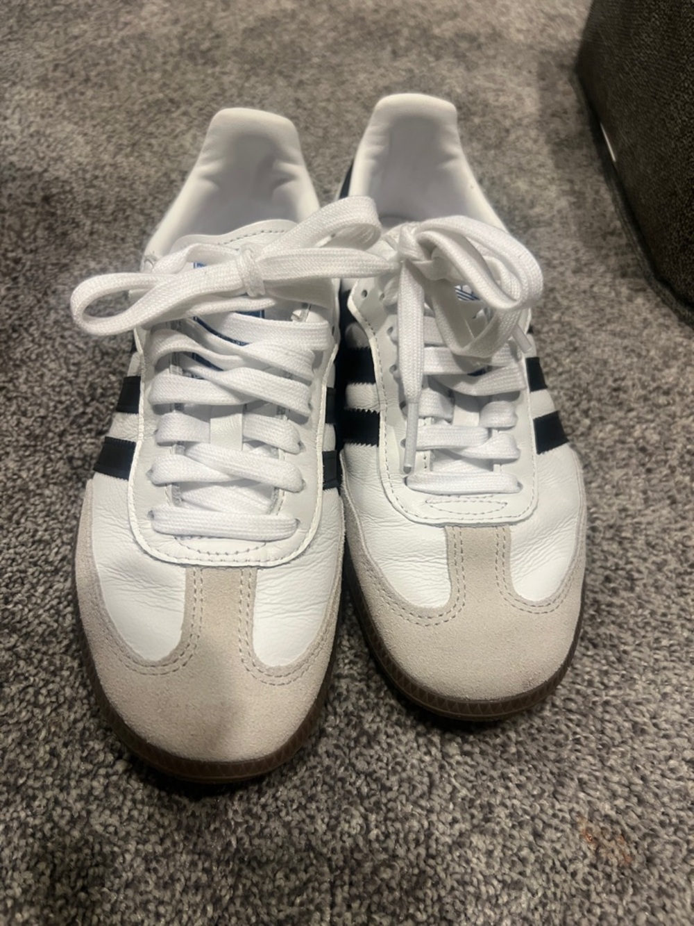 adidas White Black Gum Samba Leather Sneakers, worn once - Picture 3 of 6